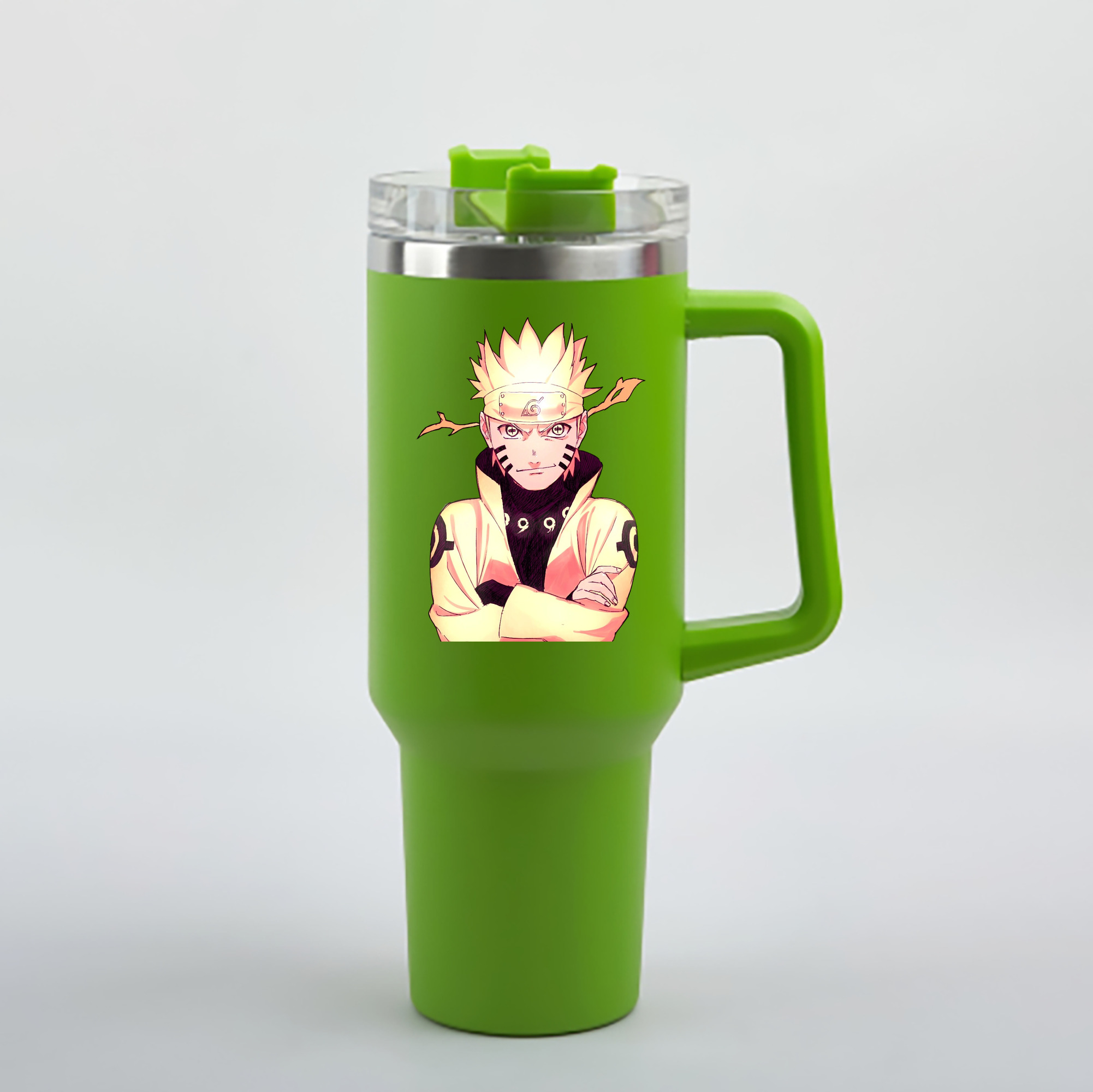 （画像用） NARUTO -ナルト- うずまき ナルト Uzumaki Naruto 1200mL車用タンブラー - クリスタルステッカー（プラスチックストロー付き）